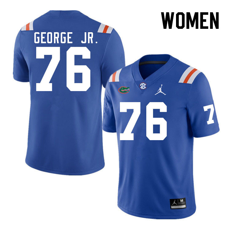Women #76 Damieon George Jr. Florida Gators College Football Jerseys Stitched-Retro